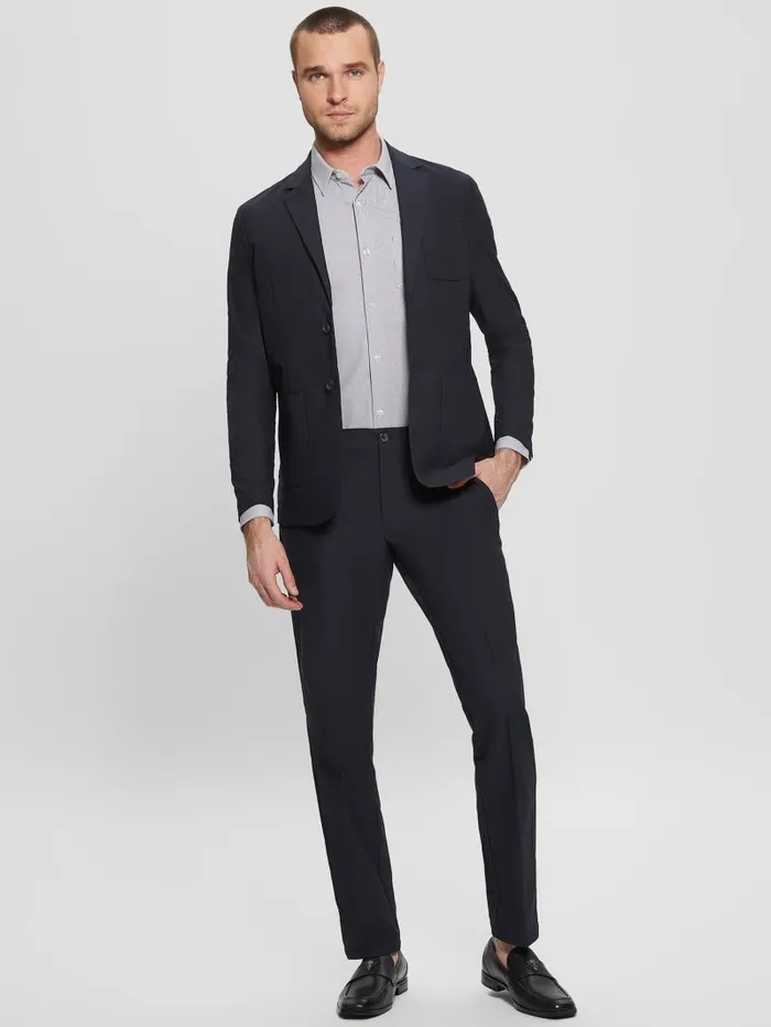 Men Jackets and Coats GUESS Myron TechStretch Blazer Bleu lgant