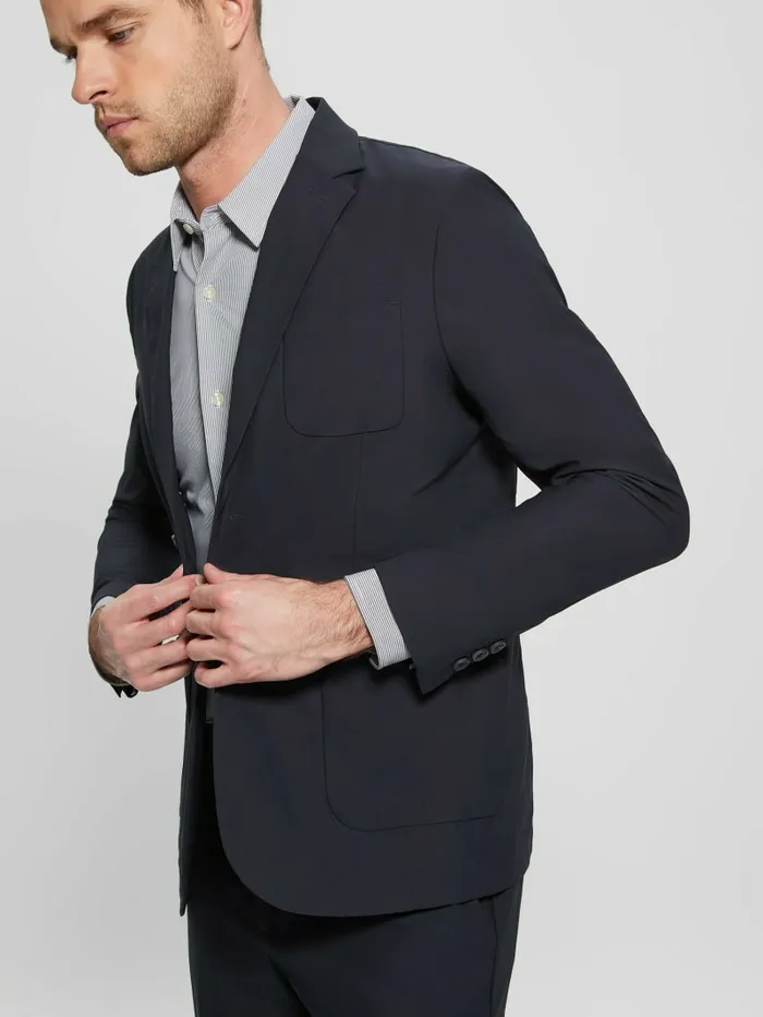 Men Jackets and Coats GUESS Myron TechStretch Blazer Bleu lgant