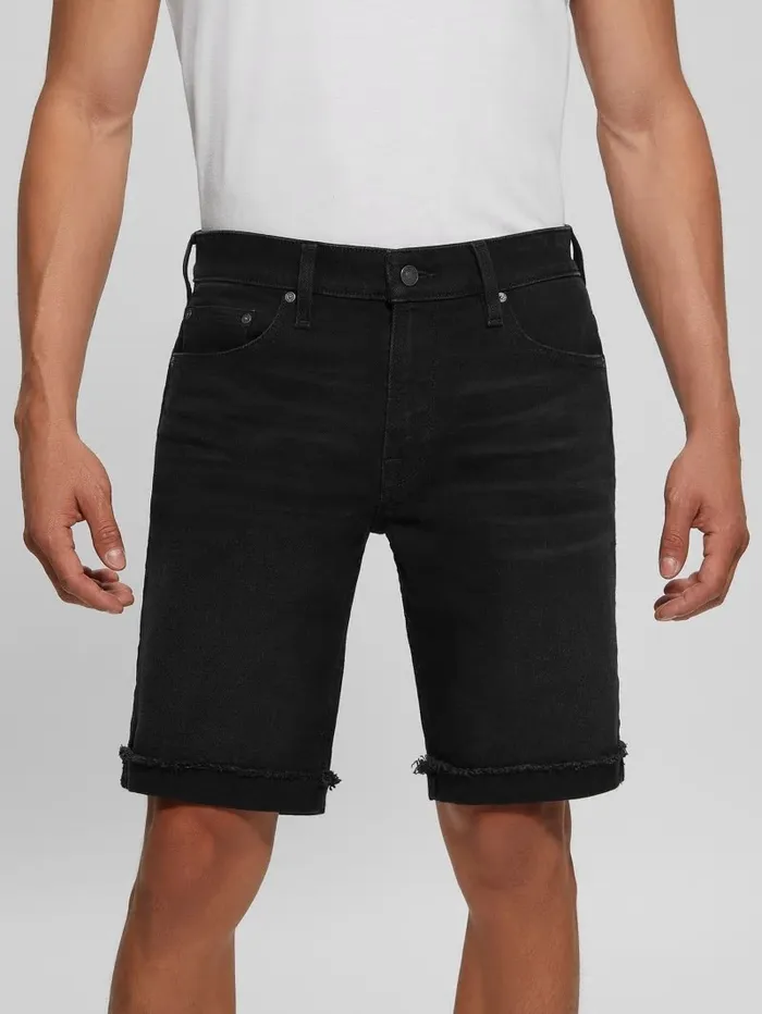 Men Jeans and Denim GUESS Eco Regular Fit Shorts Thermo Black