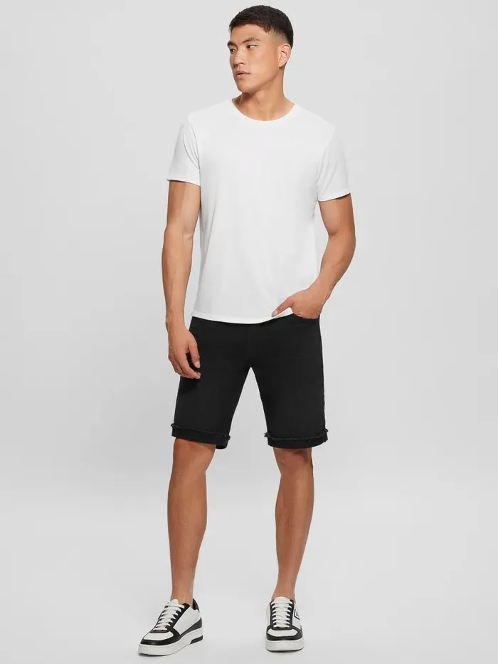 Men Jeans and Denim GUESS Eco Regular Fit Shorts Thermo Black