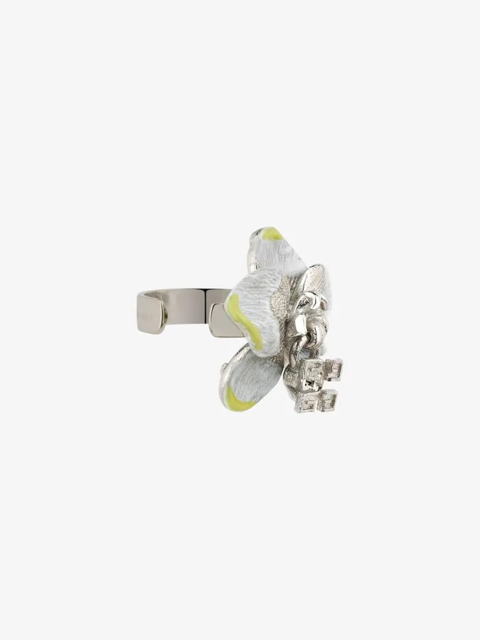 Men Jewelry Givenchy Flower Ear Cuff In Metal Enamel And Crystal Whiteyellow Men Jewelry Givenchy Flower Ear Cuff In Metal Enamel And Crystal Whiteyellow