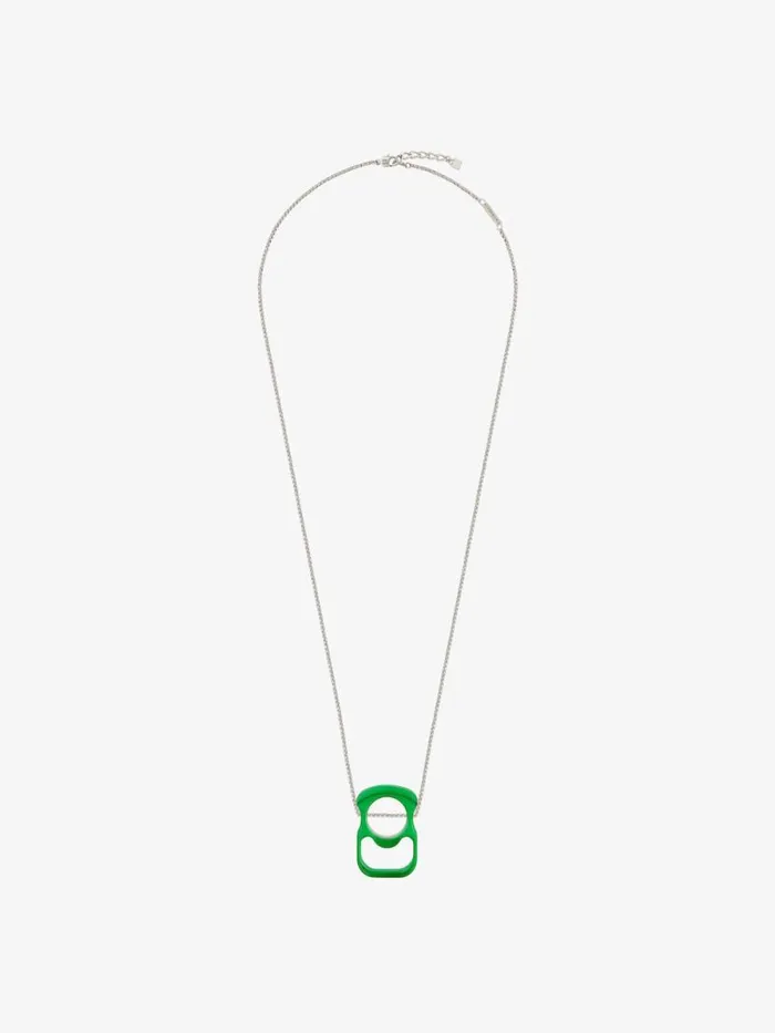 Men Jewelry Givenchy G Can Necklace In Metal And Enamel Green