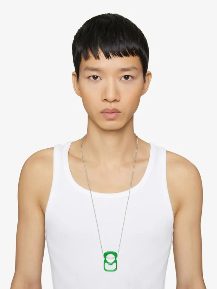 Men Jewelry Givenchy G Can Necklace In Metal And Enamel Green Men Jewelry Givenchy G Can Necklace In Metal And Enamel Green