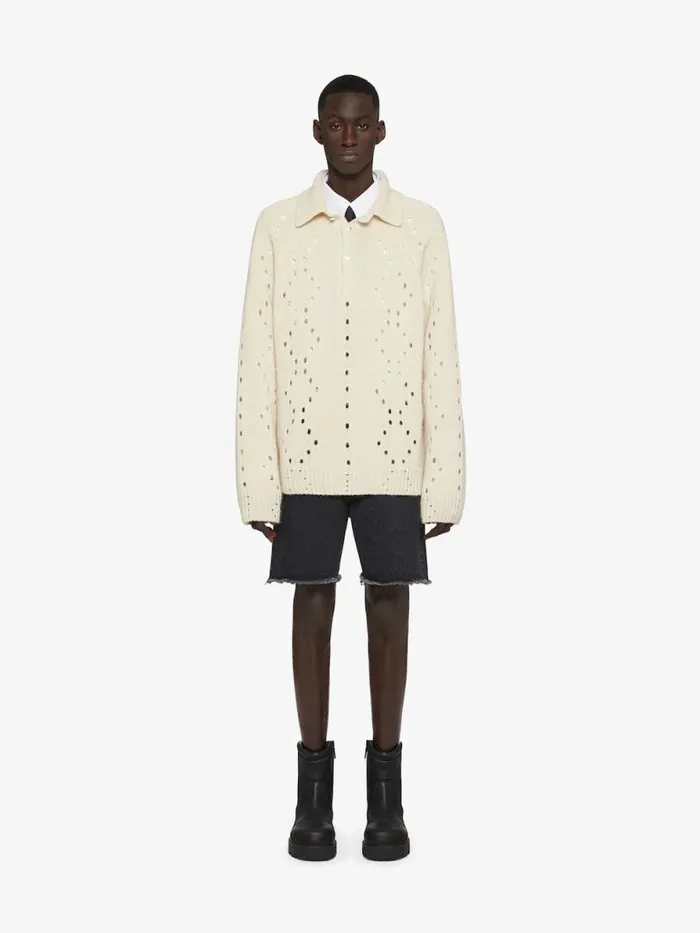Men Knitwear Givenchy Oversized Sweater In Wool White