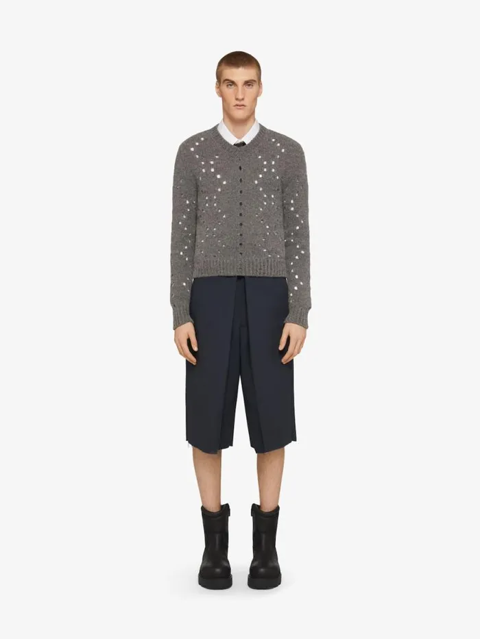 Men Knitwear Givenchy Sweater In Wool Medium Grey