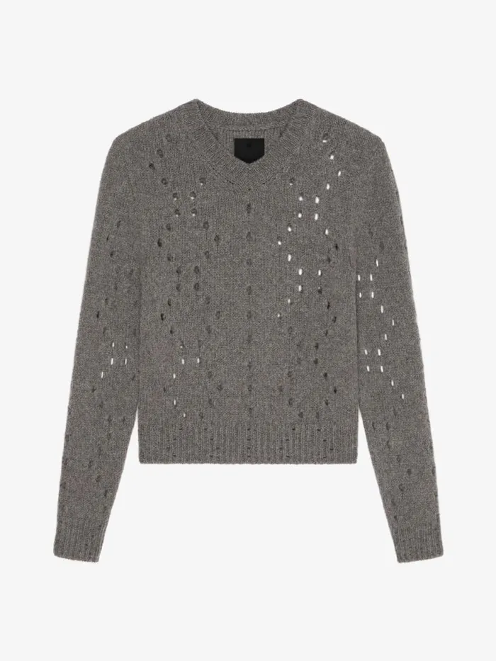 Men Knitwear Givenchy Sweater In Wool Medium Grey