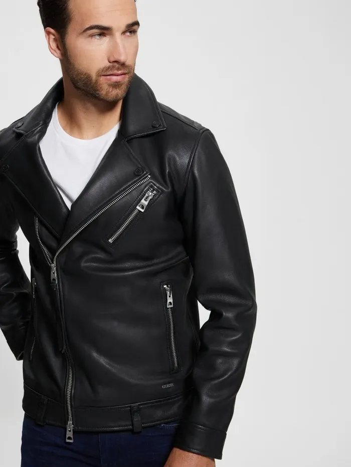 Men Leather Jacket Black Jackets and Coats GUESS Men Leather Jacket Black Jackets and Coats GUESS