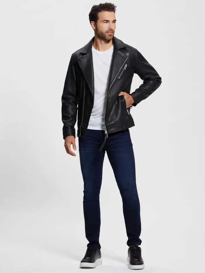 Men Leather Jacket Black Jackets and Coats GUESS Men Leather Jacket Black Jackets and Coats GUESS