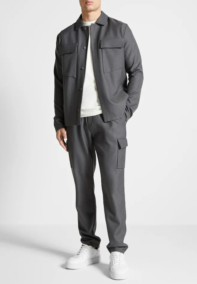 Men Manire De Voir Angular Pocket Cargo Pants Grey Marl