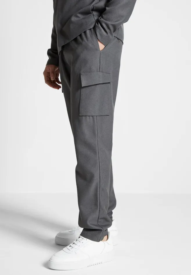 Men Manire De Voir Angular Pocket Cargo Pants Grey Marl