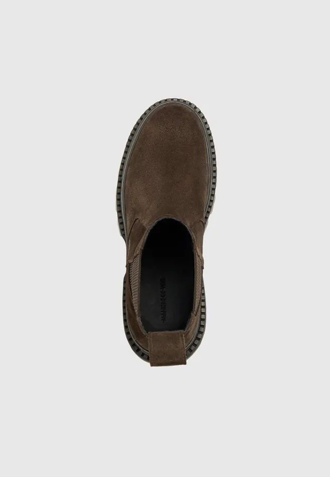 Men Manire De Voir Bordeaux Suede Chelsea Boot Brown