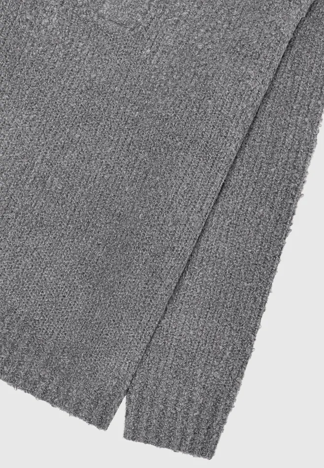 Men Manire De Voir Boucle Knit Polo Jumper Grey