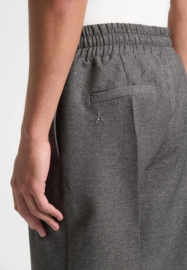 Men Manire De Voir Elasticated Tailored Crease Trousers Grey