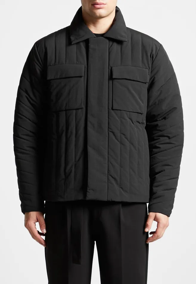 Men Manire De Voir Quilted Harrington Jacket Black