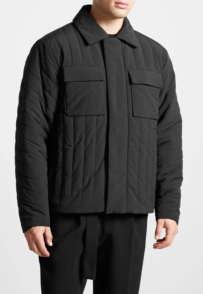 Men Manire De Voir Quilted Harrington Jacket Black