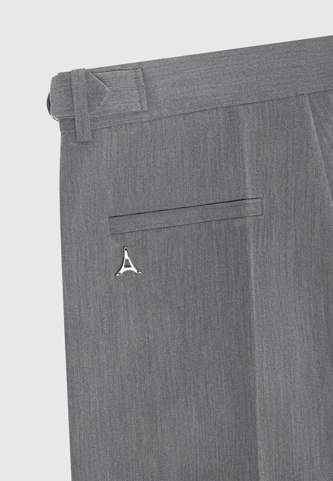Men Manire De Voir Relaxed Fit Grained Pleated Tailored Trousers Dark Grey