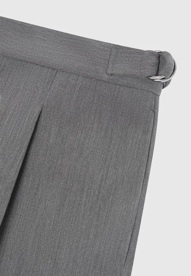 Men Manire De Voir Relaxed Fit Grained Pleated Tailored Trousers Dark Grey