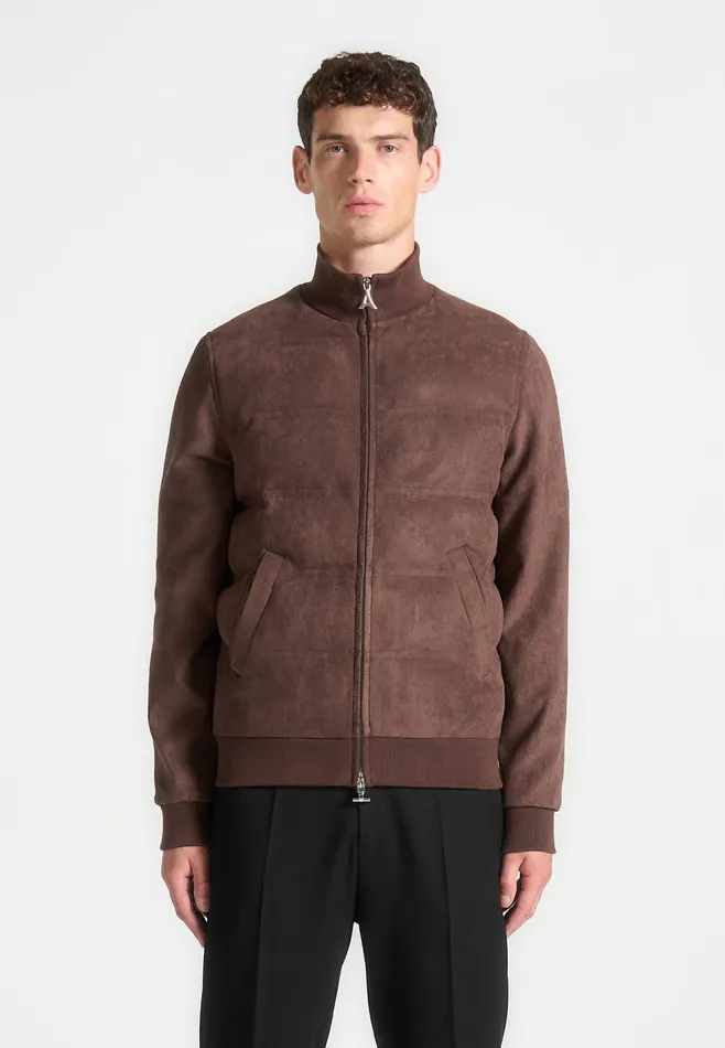 Men Manire De Voir Suede Padded Jacket Brown