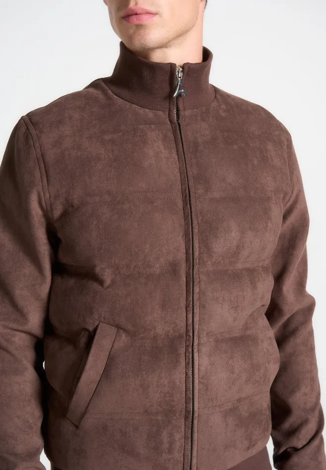 Men Manire De Voir Suede Padded Jacket Brown