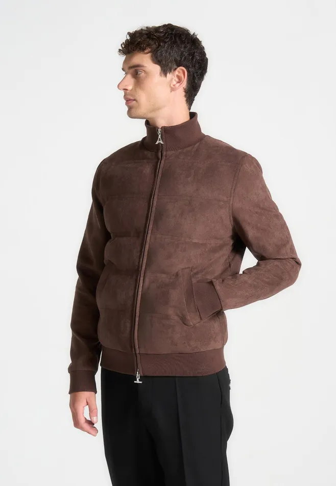 Men Manire De Voir Suede Padded Jacket Brown