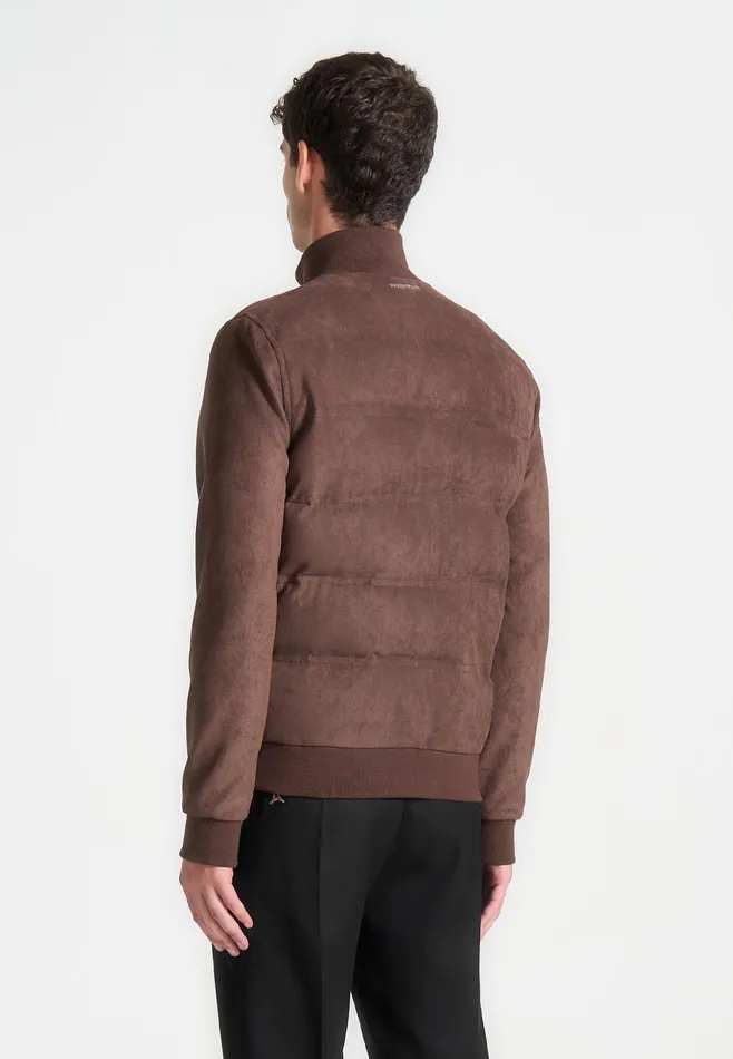 Men Manire De Voir Suede Padded Jacket Brown