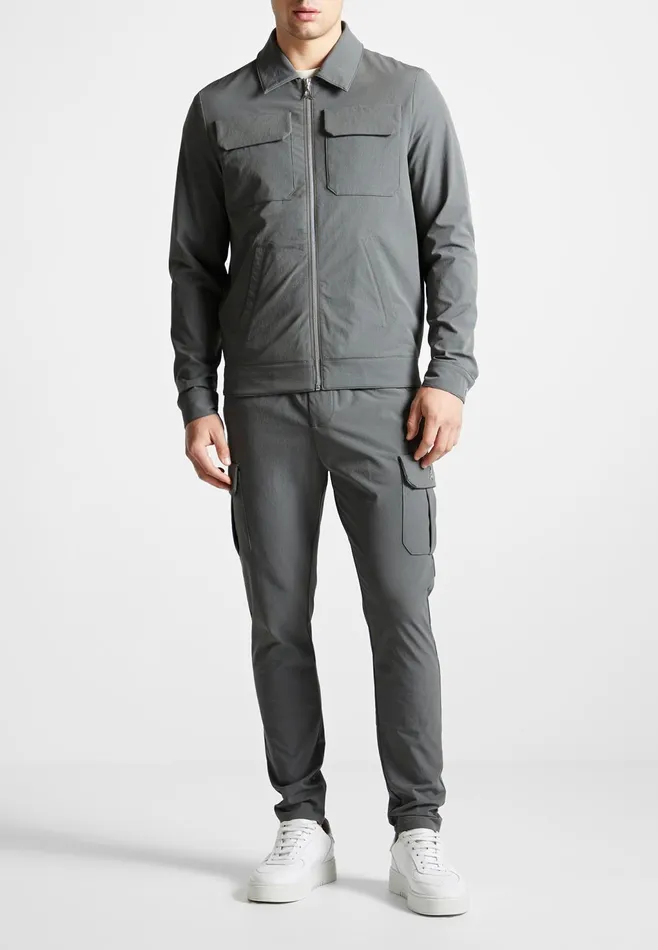 Men Manire De Voir Technical Cargo Jacket Charcoal Grey