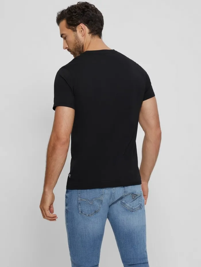 Men Metallic Signature Tee Black TShirts and Tanks GUESS