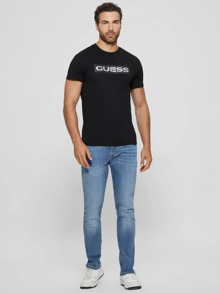 Men Metallic Signature Tee Black TShirts and Tanks GUESS