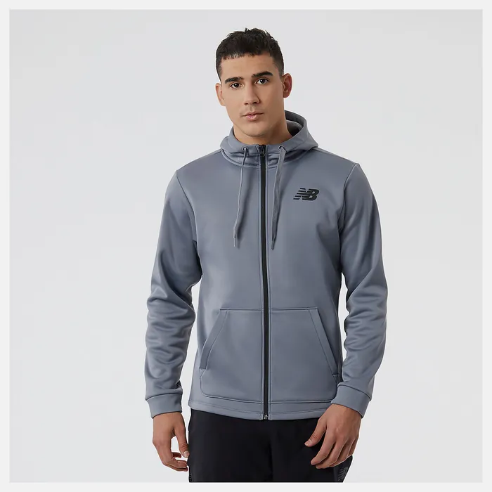 Men New Balance Tenacity Performance Fleece Full Zip Hoodie GUNMETAL Jackets and Vests Men New Balance Tenacity Performance Fleece Full Zip Hoodie GUNMETAL Jackets and Vests