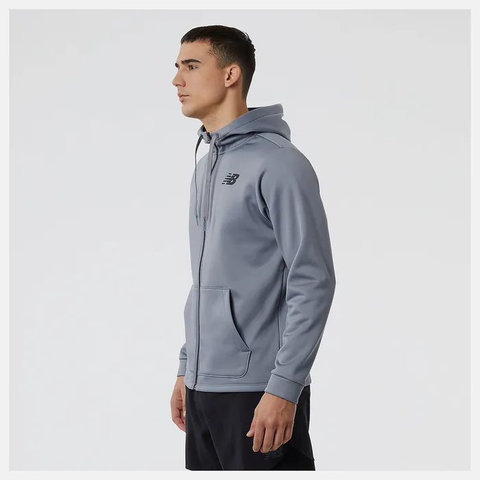 Men New Balance Tenacity Performance Fleece Full Zip Hoodie GUNMETAL Jackets and Vests Men New Balance Tenacity Performance Fleece Full Zip Hoodie GUNMETAL Jackets and Vests