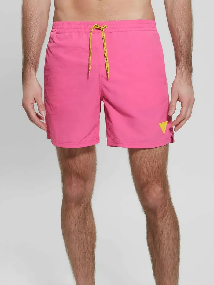 Men Nylon Swim Trunks Peace Pink Pants and Shorts GUESS