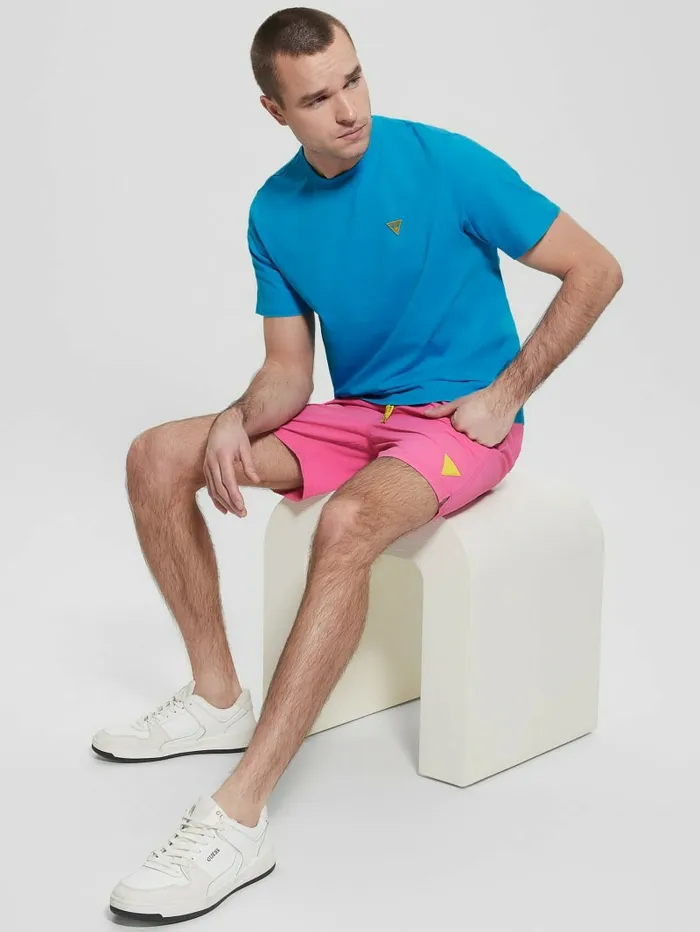 Men Nylon Swim Trunks Peace Pink Pants and Shorts GUESS