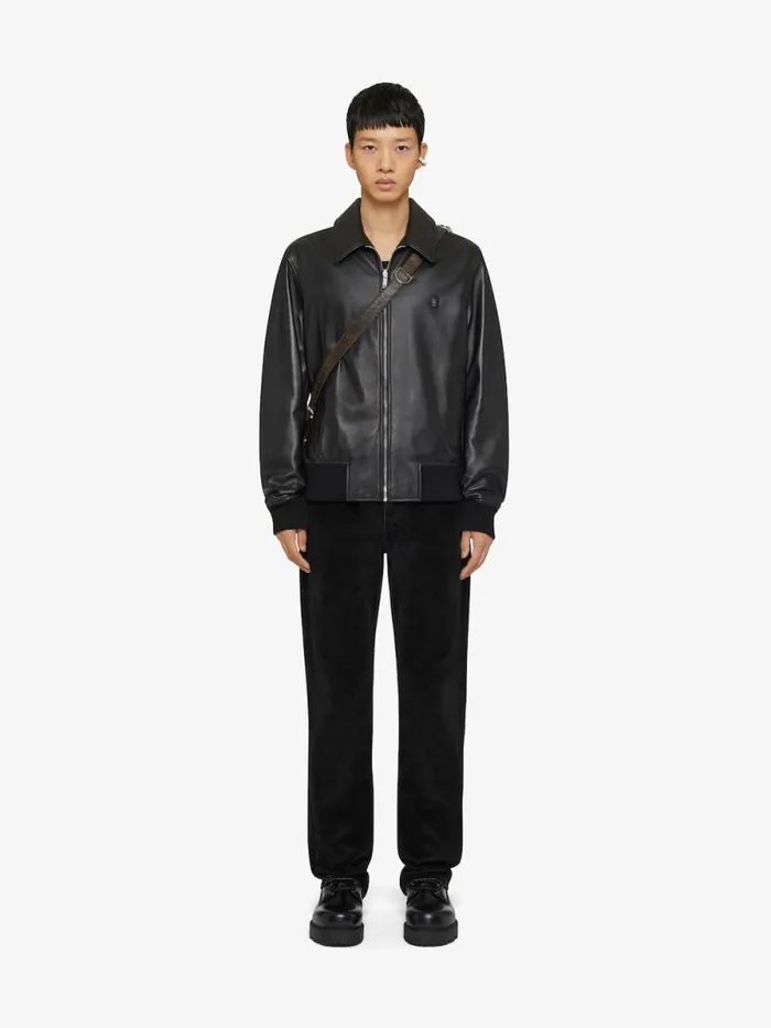 Men Outerwear and Blousons Givenchy Reversible Bomber Jacket In Leather Black