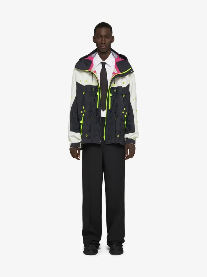 Men Outerwear and Blousons Givenchy Technical Jacket With Embroideries And Rhinestones Blackwhite Men Outerwear and Blousons Givenchy Technical Jacket With Embroideries And Rhinestones Blackwhite