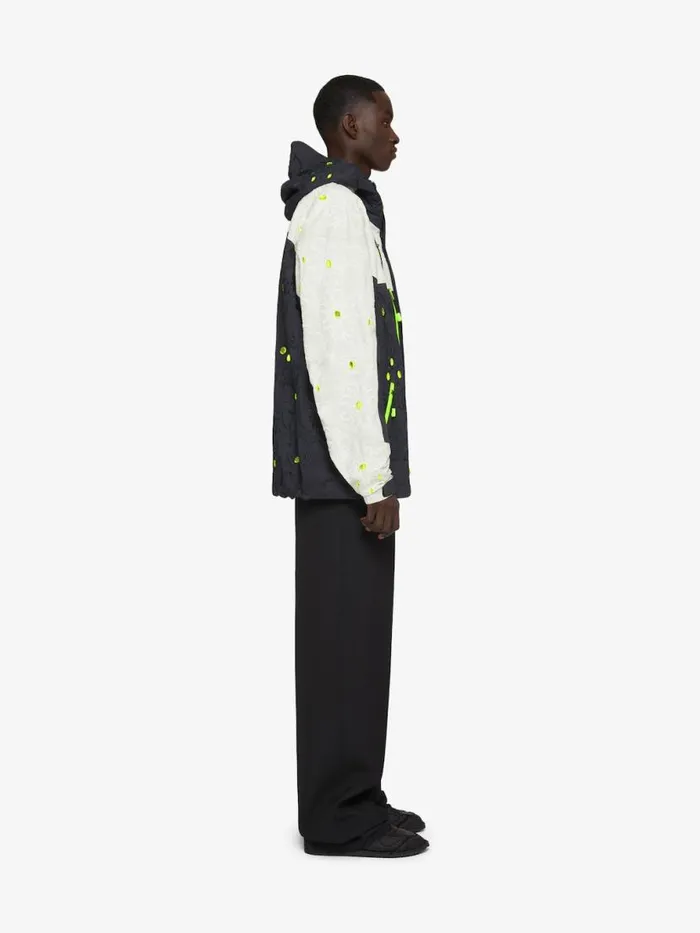 Men Outerwear and Blousons Givenchy Technical Jacket With Embroideries And Rhinestones Blackwhite