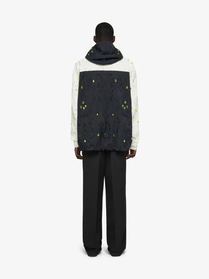 Men Outerwear and Blousons Givenchy Technical Jacket With Embroideries And Rhinestones Blackwhite