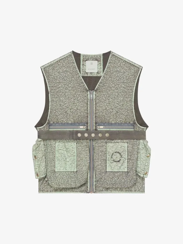 Men Outerwear and Blousons Givenchy Vest With Crackled Effect Medium Grey