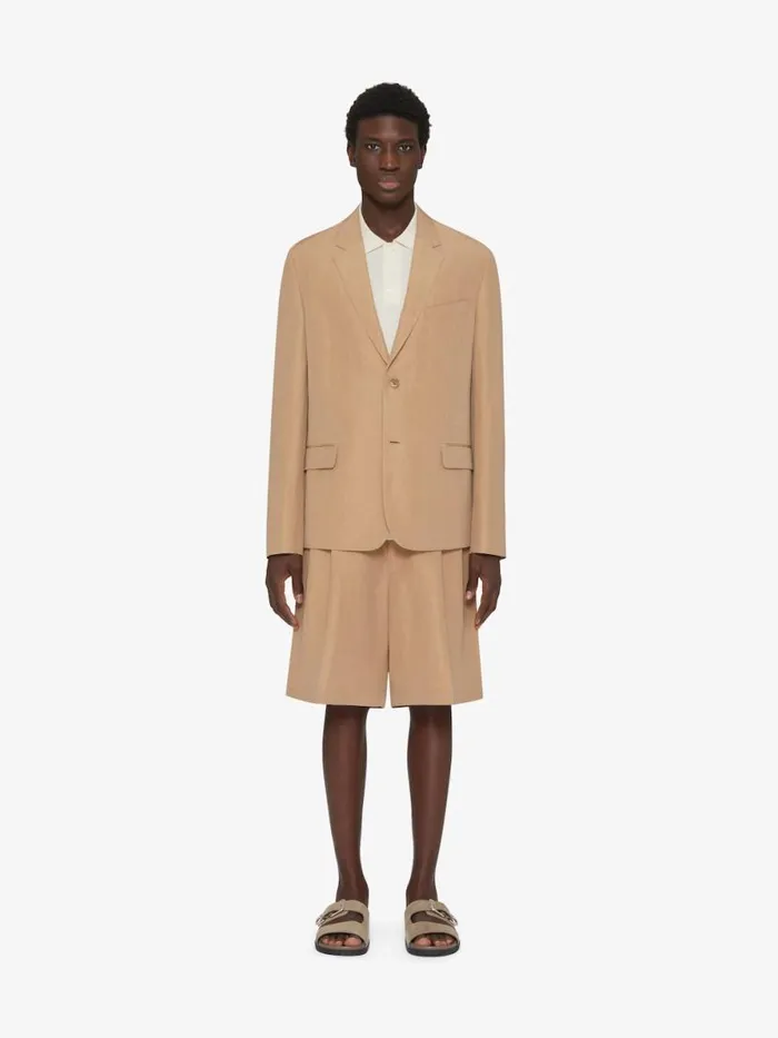 Men Pants and Shorts Givenchy Bermuda Shorts In Linen Tan