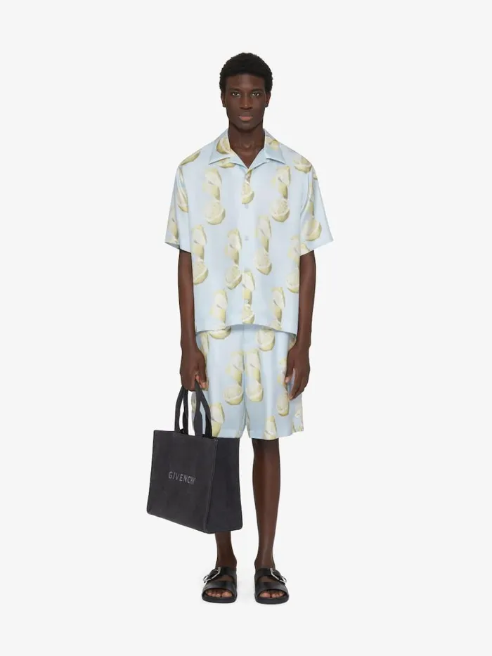 Men Pants and Shorts Givenchy Bermuda Shorts In Silk With Lemon Print Blueyellow Men Pants and Shorts Givenchy Bermuda Shorts In Silk With Lemon Print Blueyellow