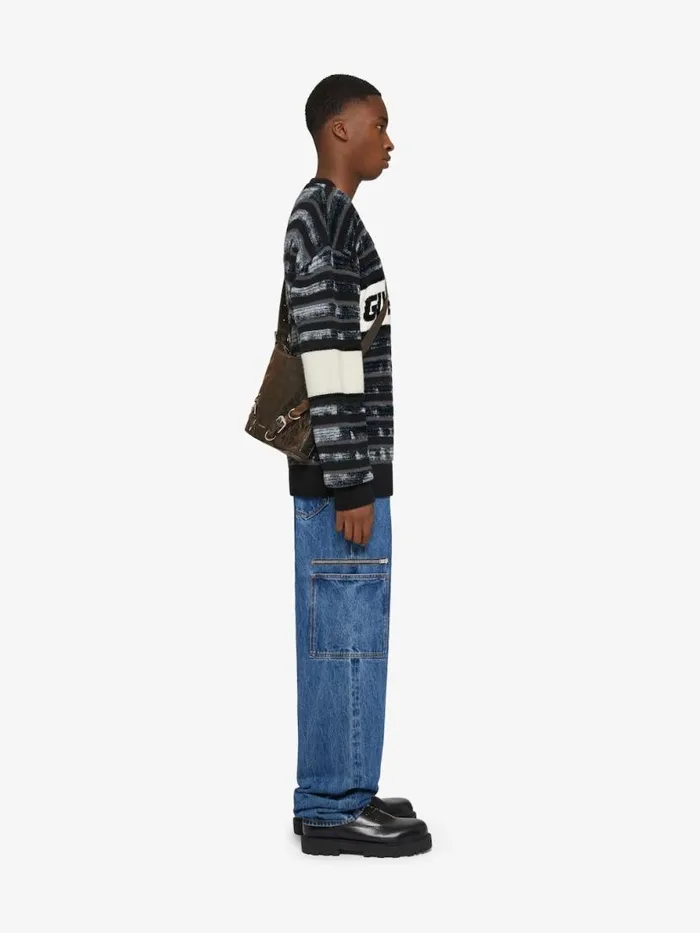 Men Pants and Shorts Givenchy Loose Fit Cargo Pants In Marble Denim Indigo Blue