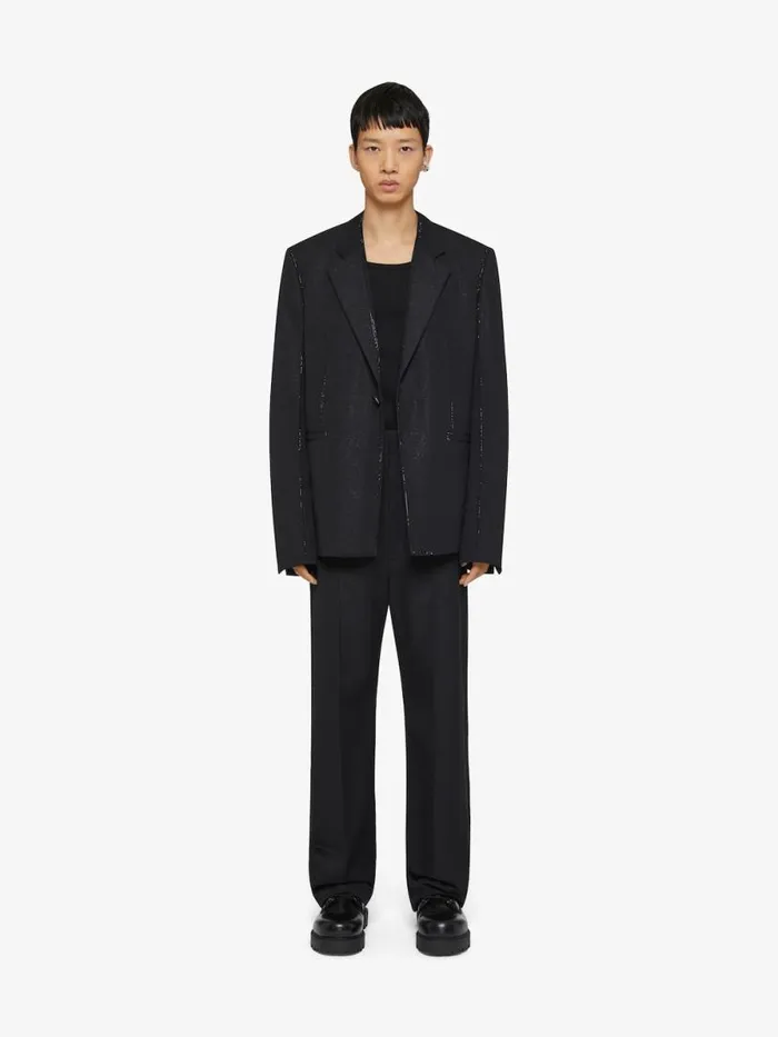 Men Pants and Shorts Givenchy Tailored Pants In Wool And Lurex With Rhinestones Black Men Pants and Shorts Givenchy Tailored Pants In Wool And Lurex With Rhinestones Black