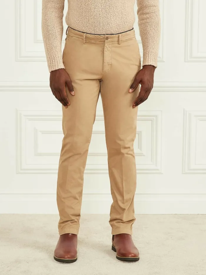 Men Pants and Shorts GUESS Armando Piping Chino Pant Herb Tan Men Pants and Shorts GUESS Armando Piping Chino Pant Herb Tan