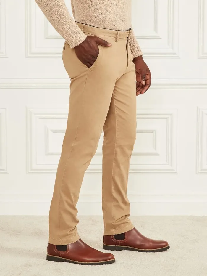 Men Pants and Shorts GUESS Armando Piping Chino Pant Herb Tan Men Pants and Shorts GUESS Armando Piping Chino Pant Herb Tan