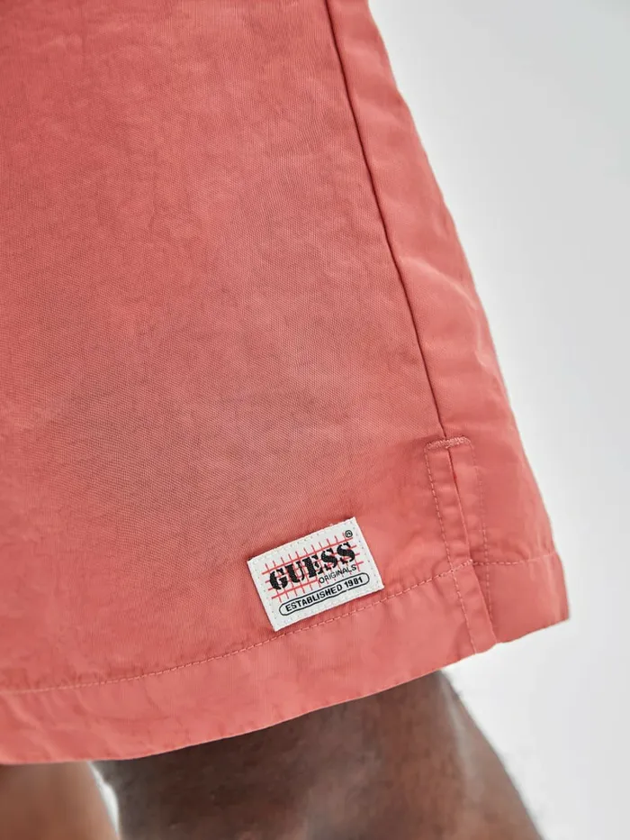 Men Pants and Shorts GUESS GUESS Originals Washed Nylon Shorts Peach Peel Multi