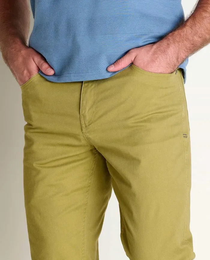 Men Pants Toad and Co Mission Ridge 5 Pocket Lean Pant Green Moss Vintage Wash