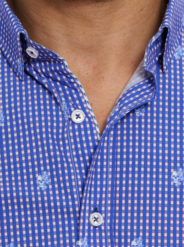 Men Robert Graham Button Down Shirts Bryson Long Sleeve Button Down Shirt Blue