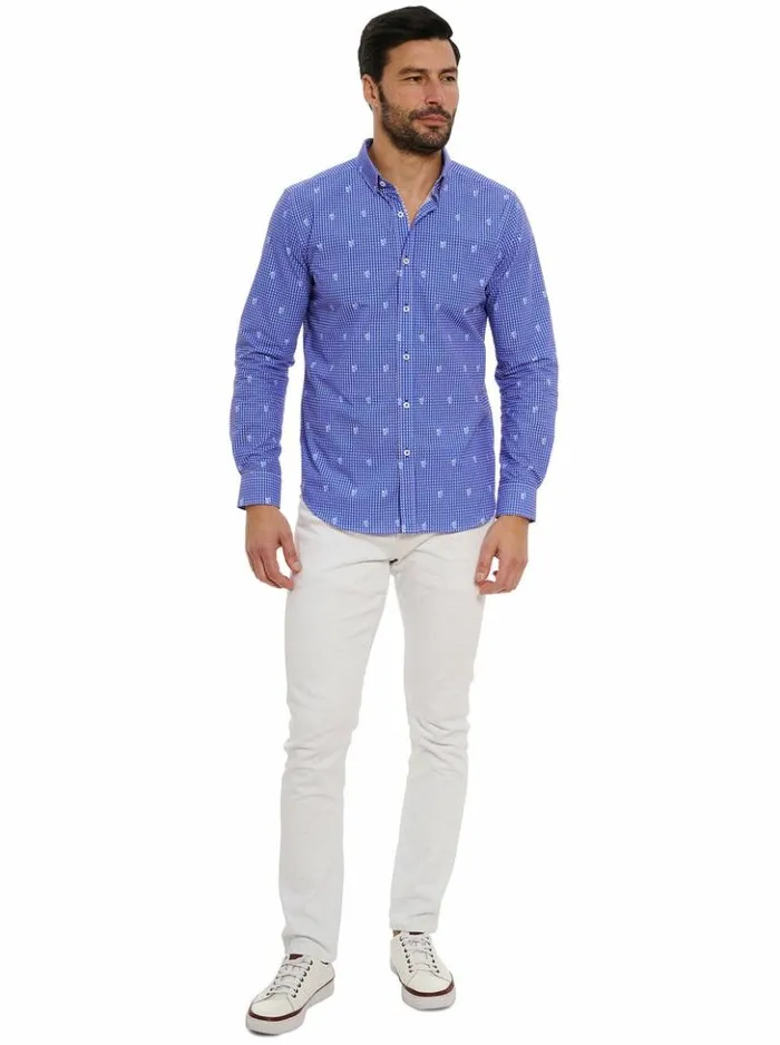 Men Robert Graham Button Down Shirts Bryson Long Sleeve Button Down Shirt Blue