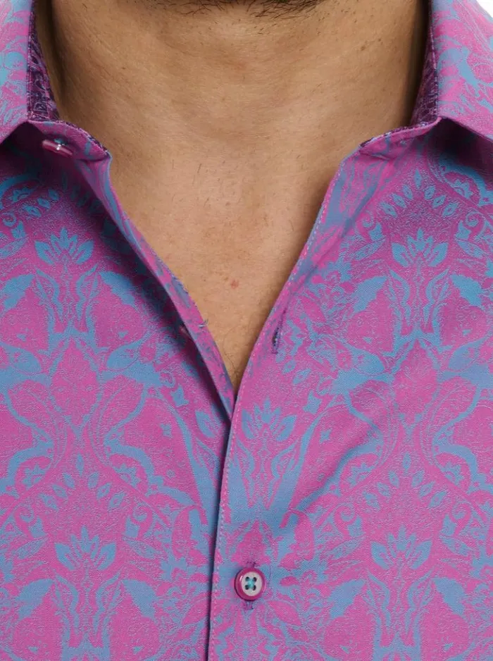 Men Robert Graham Button Down Shirts Highland Long Sleeve Button Down Shirt Lilac