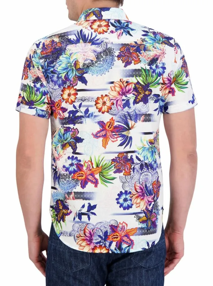 Men Robert Graham Button Down Shirts Kendari Short Sleeve Button Down Shirt Classic