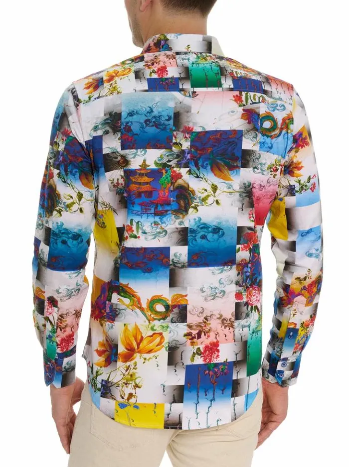 Men Robert Graham Button Down Shirts Koa Long Sleeve Button Down Shirt Multi